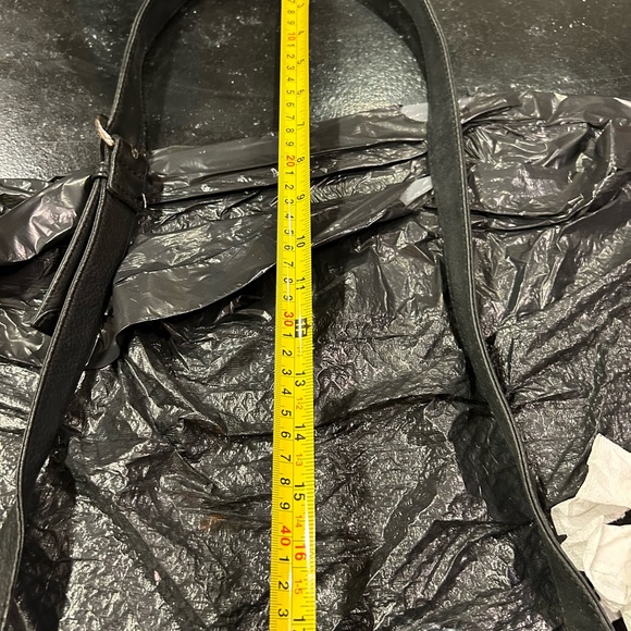 VINTAGE FOSSIL BLACK LEATHER UPCYCLED PAINTED BAG - Picture 13 of 14